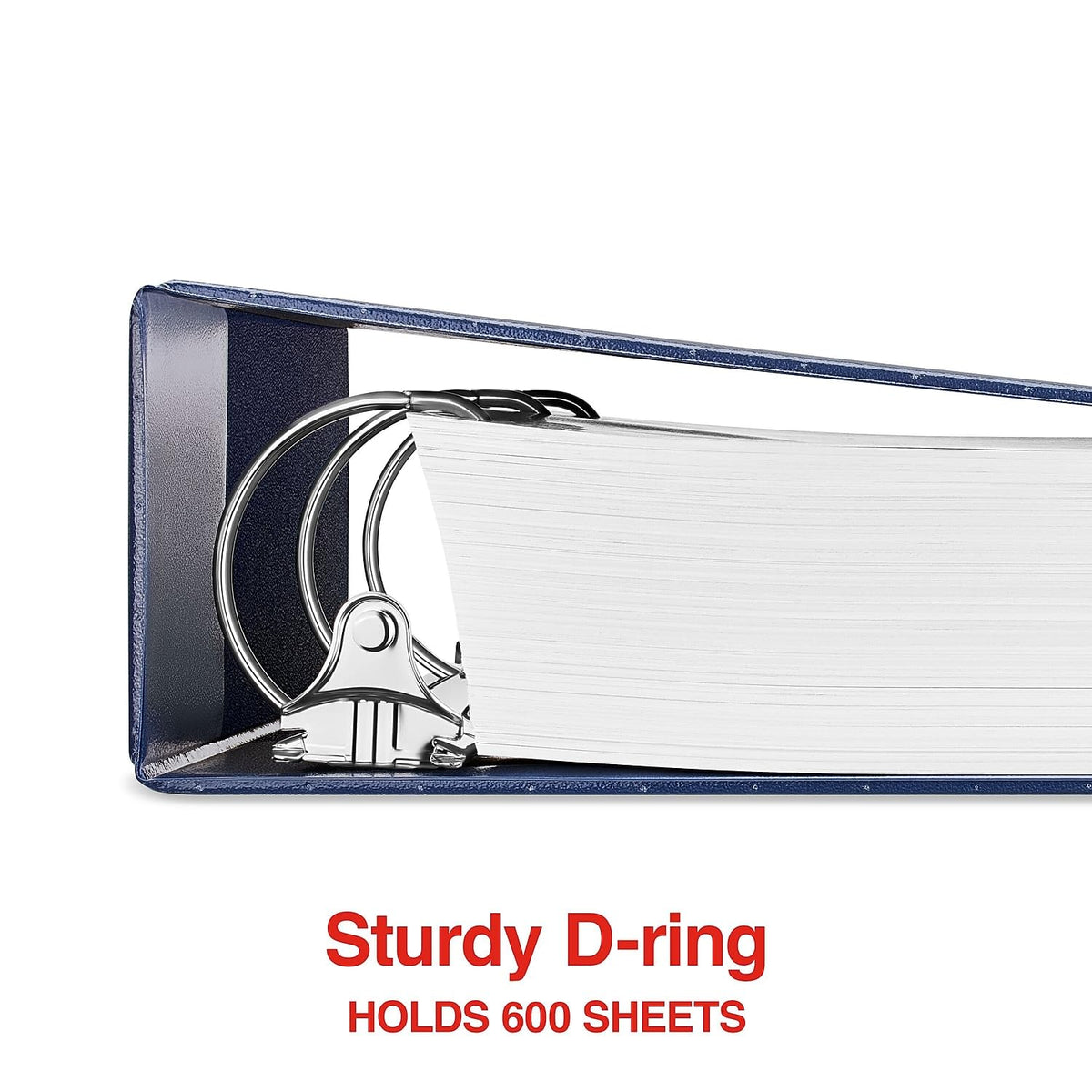 Staples Standard 3-Inch 3-Ring View Binder, Blue, 600 Sheets