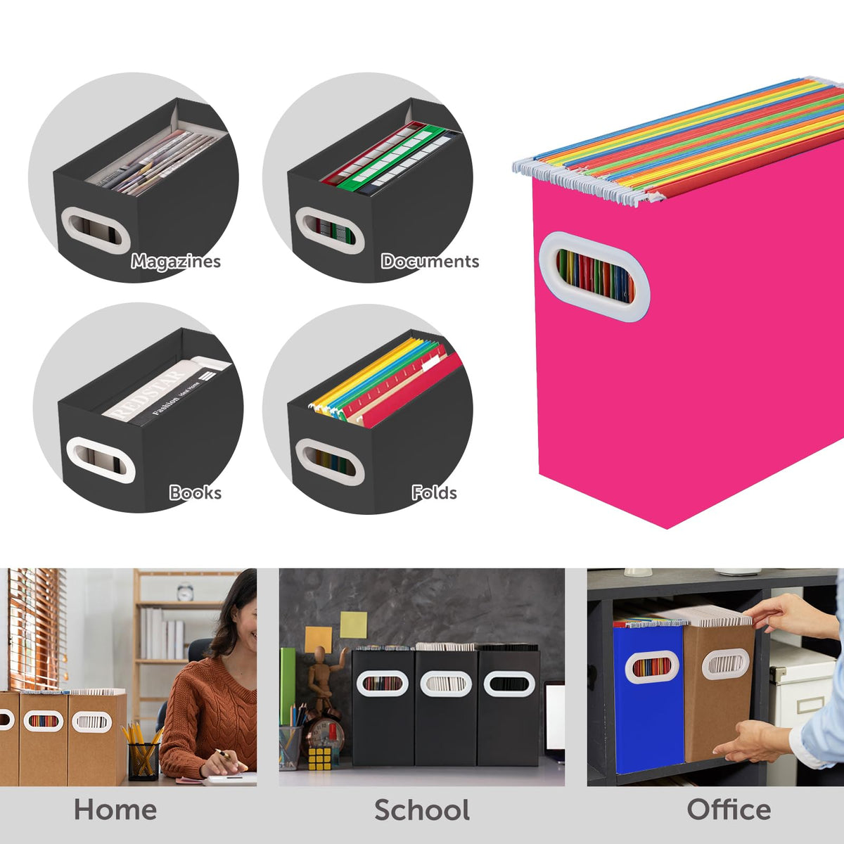 Aosric Hanging File Organizer, Cardboard File Folder Organizer for Letter Size, Desk Documents