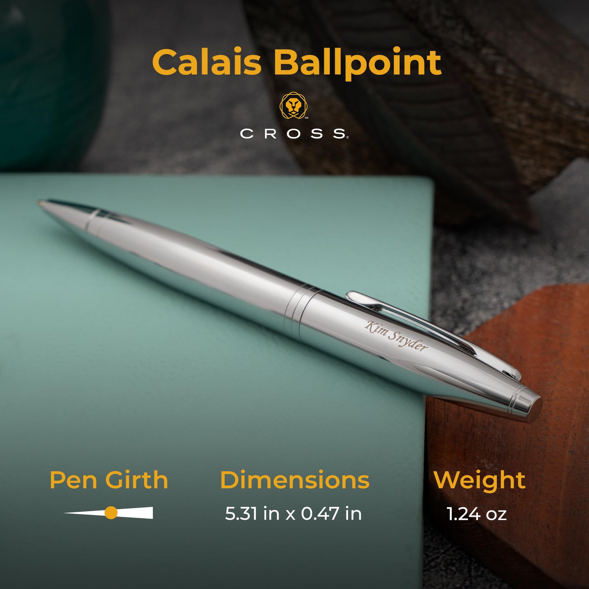 Cross Calais Personalized Twist Action Ballpoint Pen in Chrome Finish