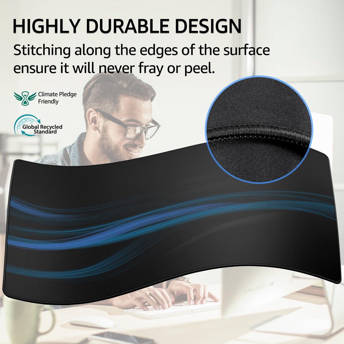 KTRIO Large Gaming Mouse Pad Desk Mat for Gamer, 31.5" x 15.7", Black, XXL