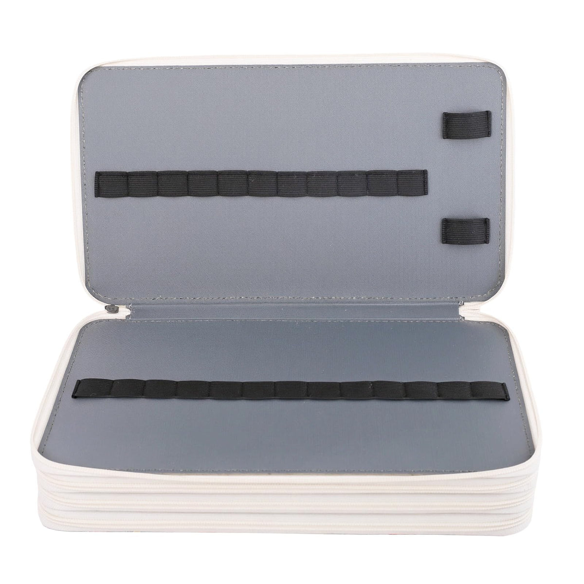 Vomgomfom 300 Slots Marker Case 4-Layer PU Leather, Handle, White