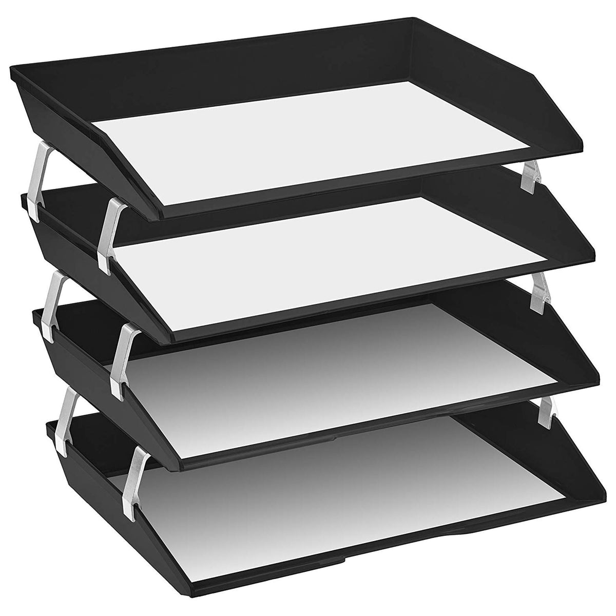 Acrimet Facility 4 Tier Letter Tray, Side Load, Letter Size/A4, Desktop File Organizer, Plastic