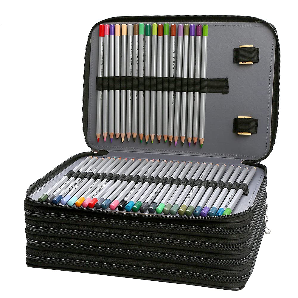 Lbxgap Rose Pencil Organizer - 252 Slot Case with Zipper for Watercolor Pens, Markers & More