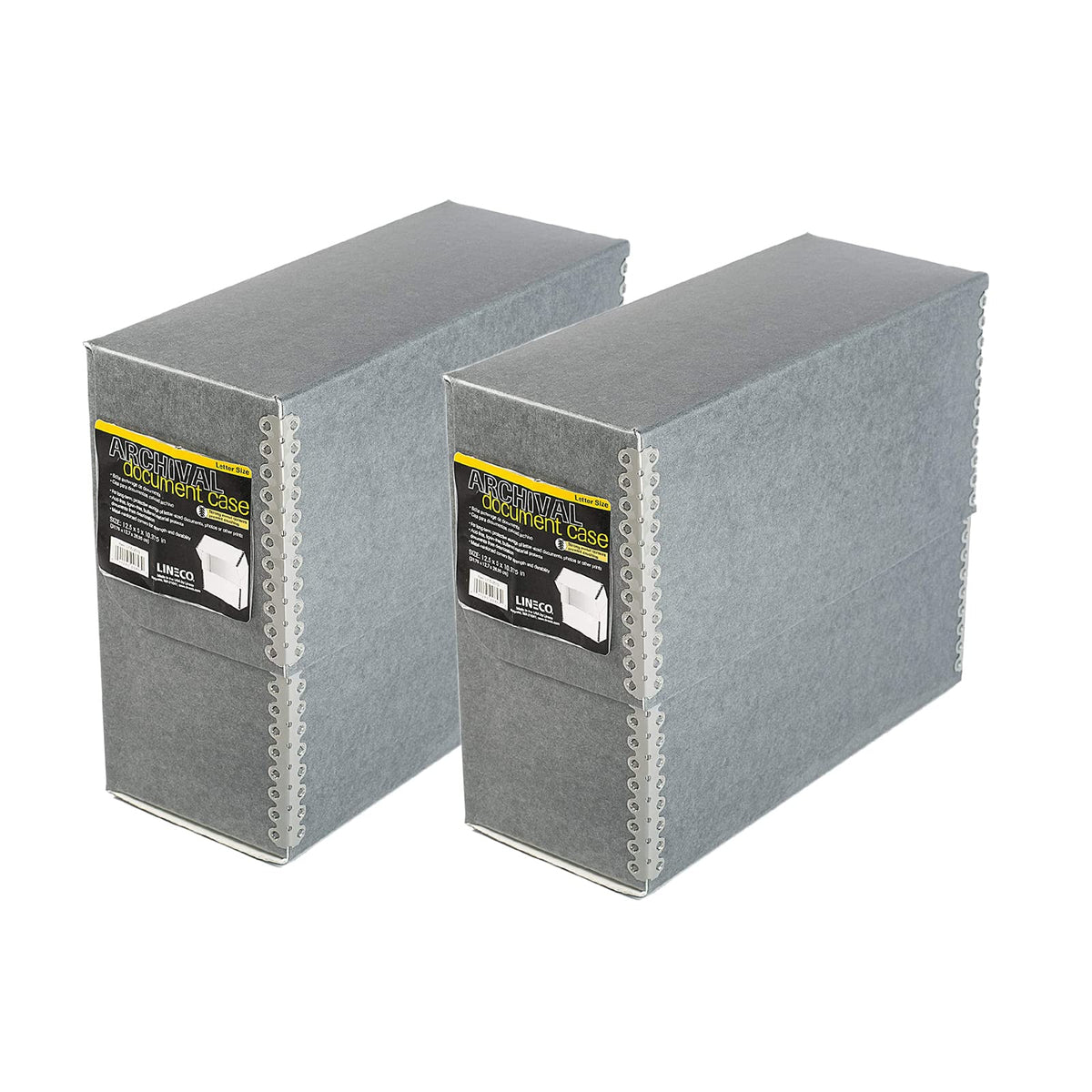 Lineco Archival Document Storage Box, Gray, 12.5" x 10.5" x 5"