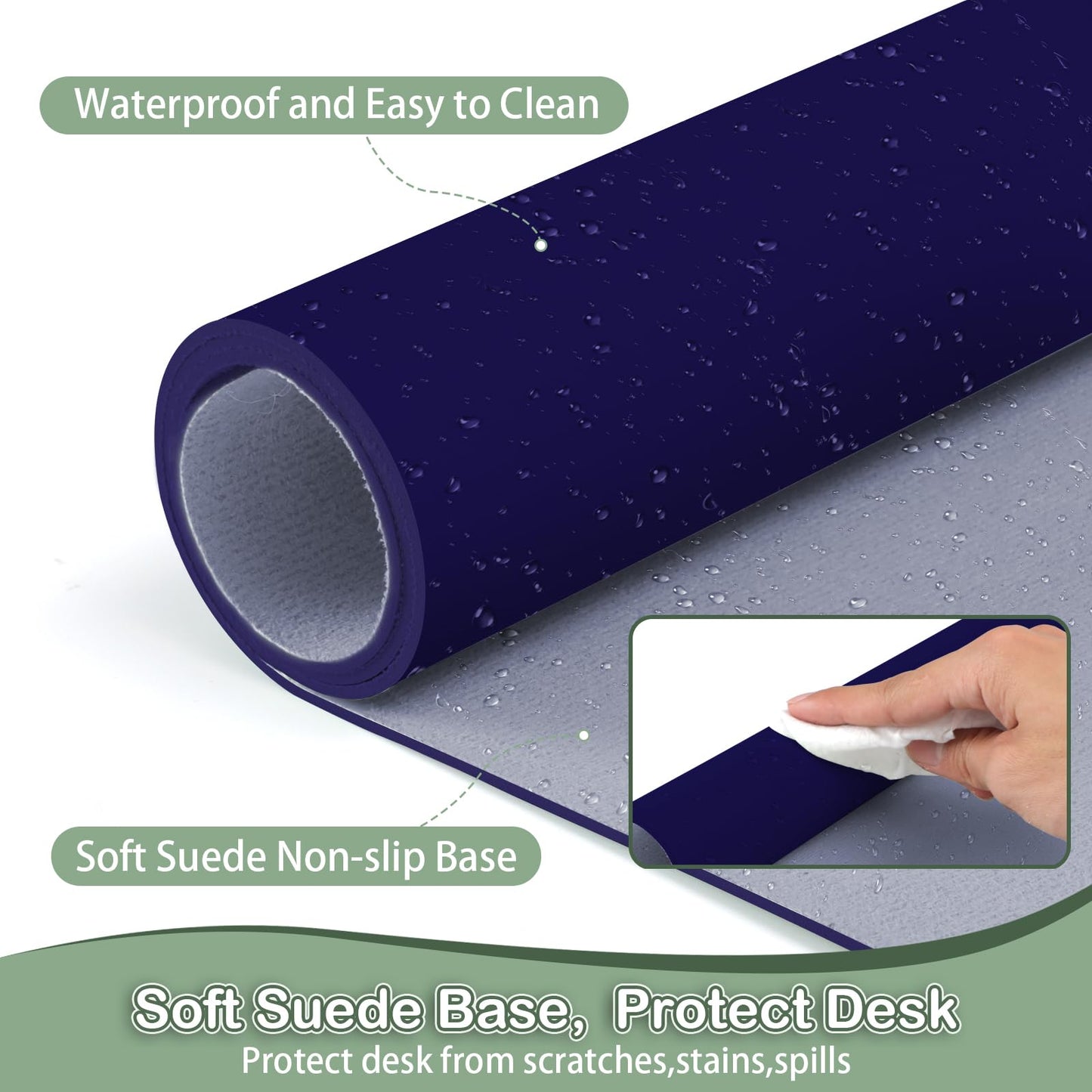 Boutilon Leather Desk Pad Protector,Non-Slip Mouse Pad,Laptop Desk Pad,Office Mouse Mat,Waterproof