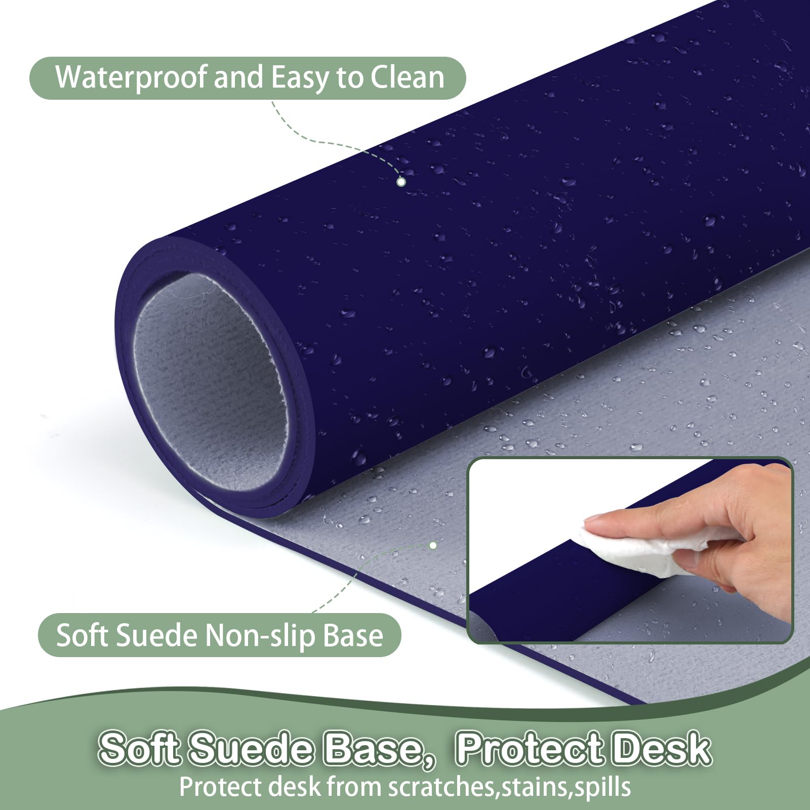 Boutilon Leather Desk Pad Protector,Non-Slip Mouse Pad,Laptop Desk Pad,Office Mouse Mat,Waterproof