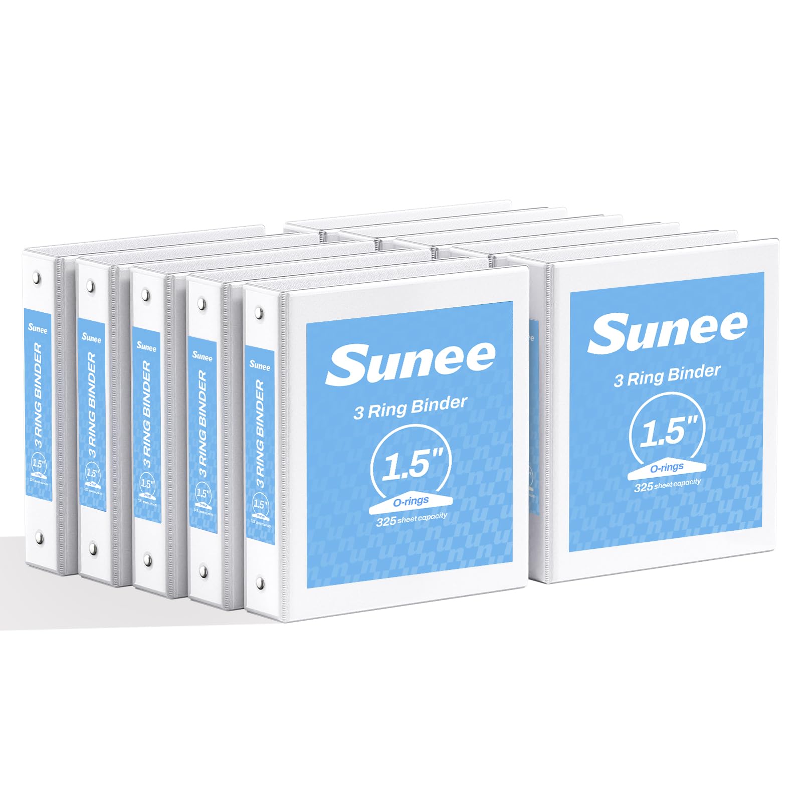 SUNEE 3 Ring Binders 1.5 Inch 10 Pack, Clear View Binders Three Ring PVC-Free (Fit 8.5x11 Inches)