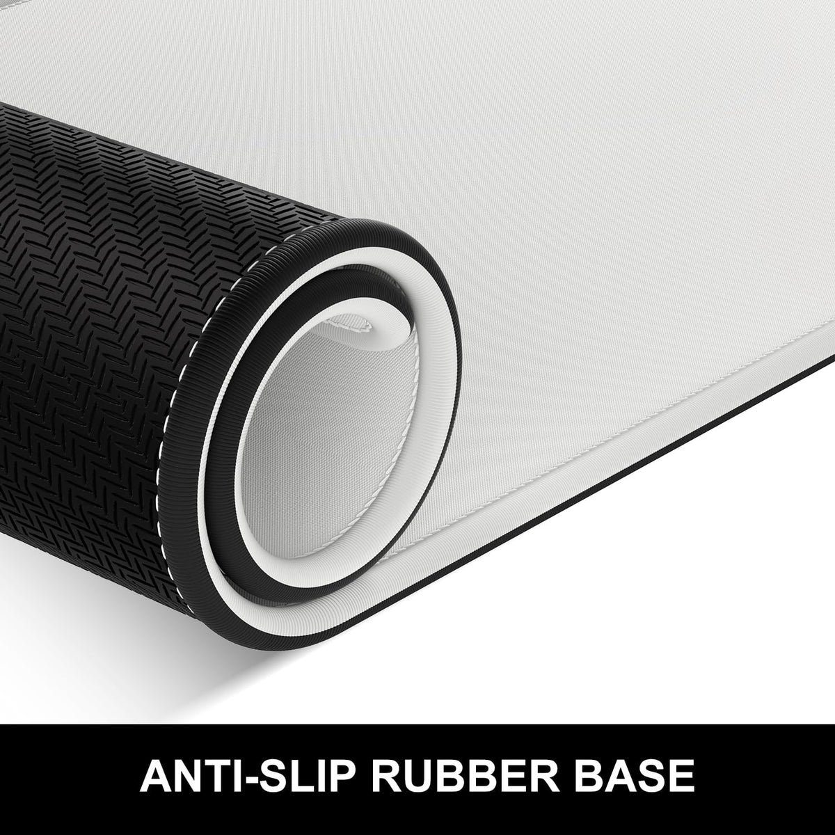 Hsurbtra Desk Pad, 32" x 16" Premium-Textured Desk Mat, Stitched Edge Anti-Slip Waterproof Rubber
