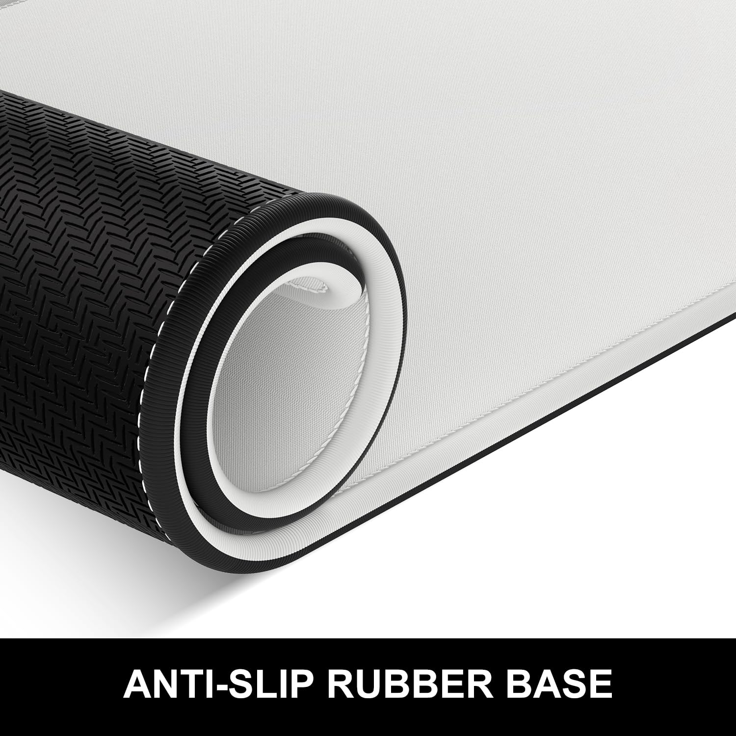 Hsurbtra Desk Pad, 32" x 16" Premium-Textured Desk Mat, Stitched Edge Anti-Slip Waterproof Rubber