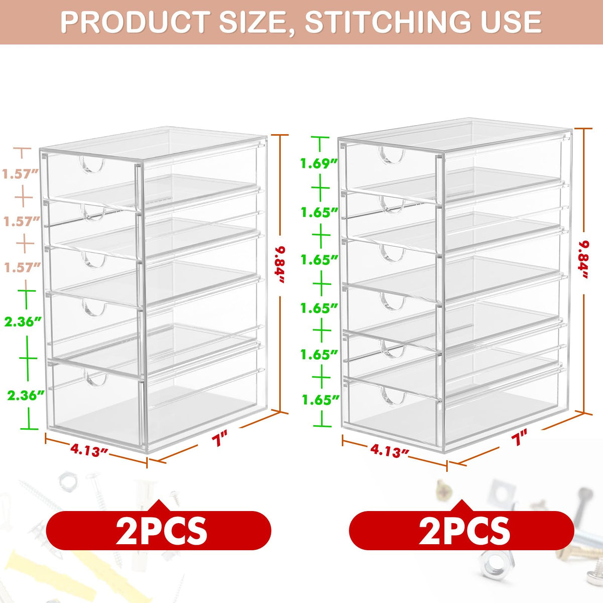 caktraie 22-Drawer Acrylic Storage & Makeup Organizer for Desk