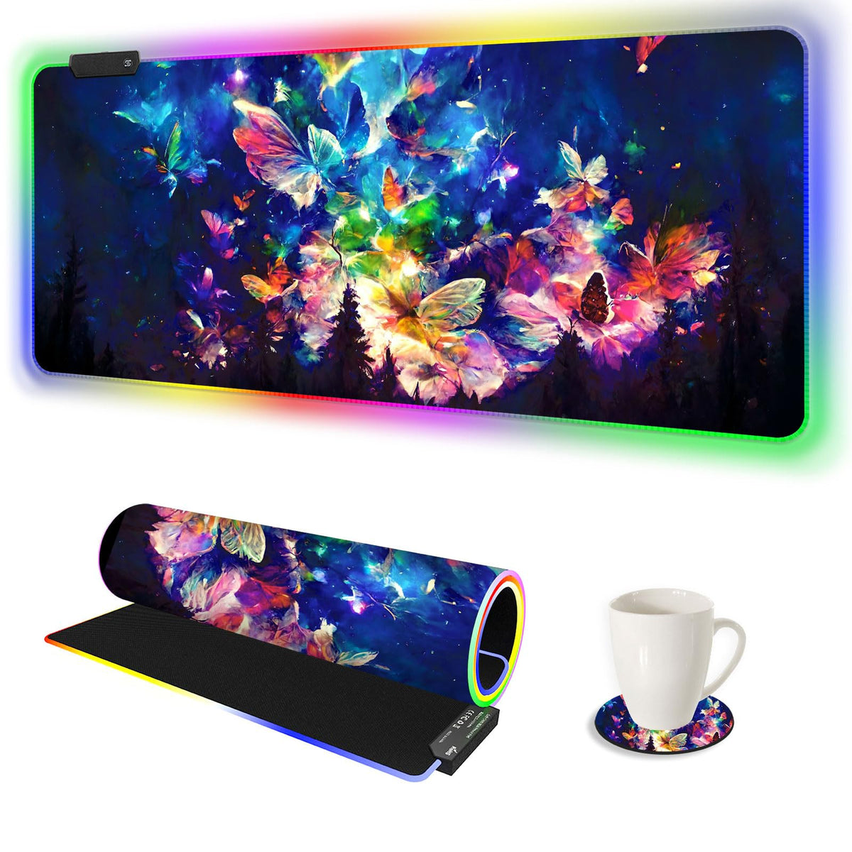 AIMSA RGB LED Gaming Mouse Pad, 14 Modes Glow Pad, Extra Large Gaming Mousepad, 35.4 x 15.8 inch