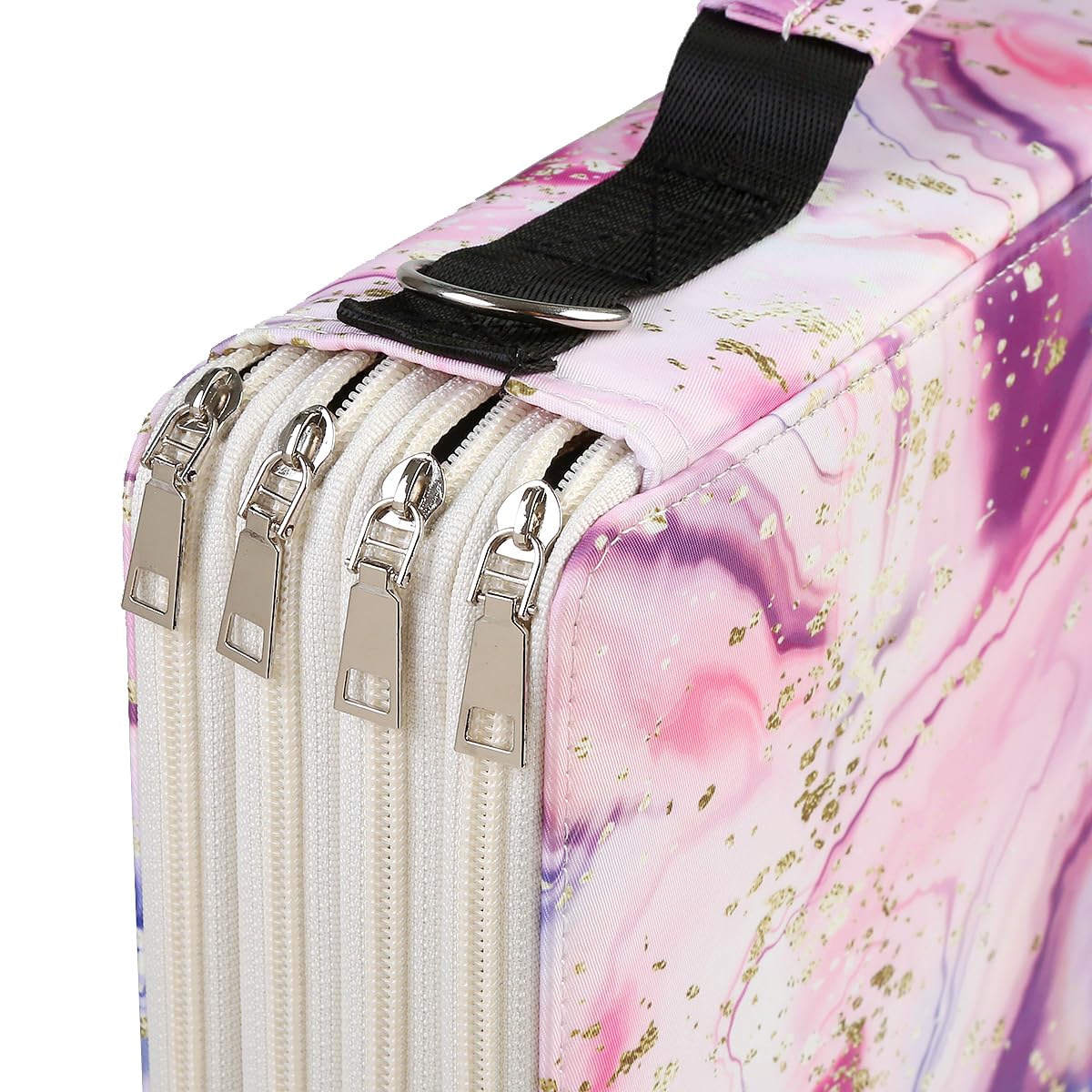 Lbxgap 384 Slots Pencil Case, 4-Layer Organizer with Shoulder Strap
