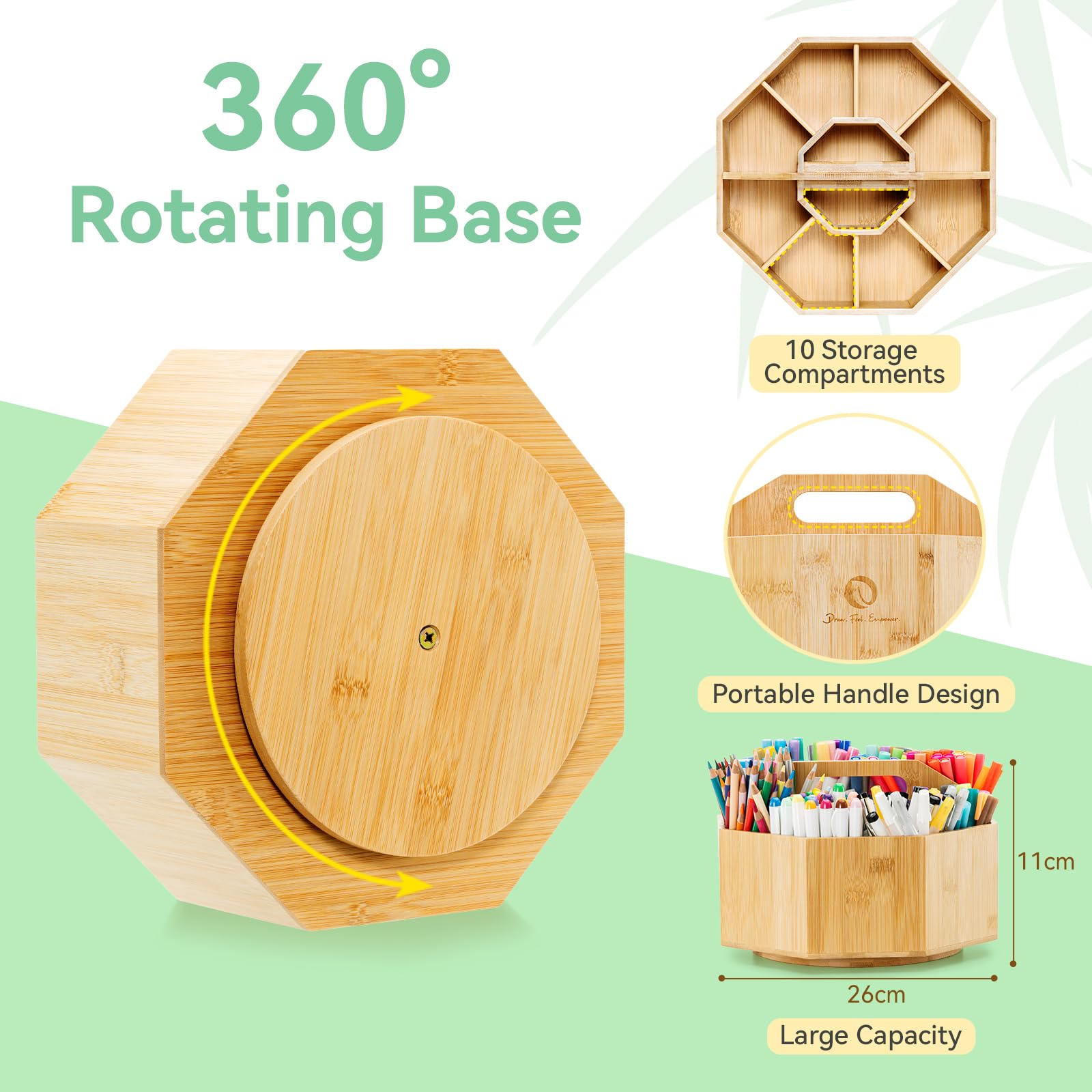 Ohuhu 360° Rotating Marker Organizer Holds 162 Honolulu & B Oahu Markers