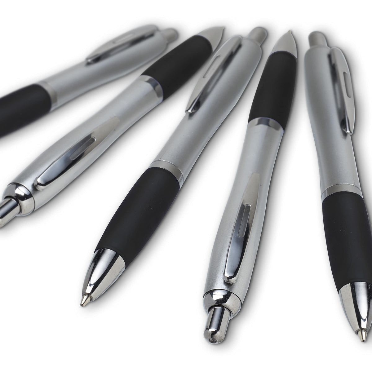 Personalized Ballpoint Pens with Rubber Grip and Black Ink, Pack of 10 by DISCOUNT PROMOS