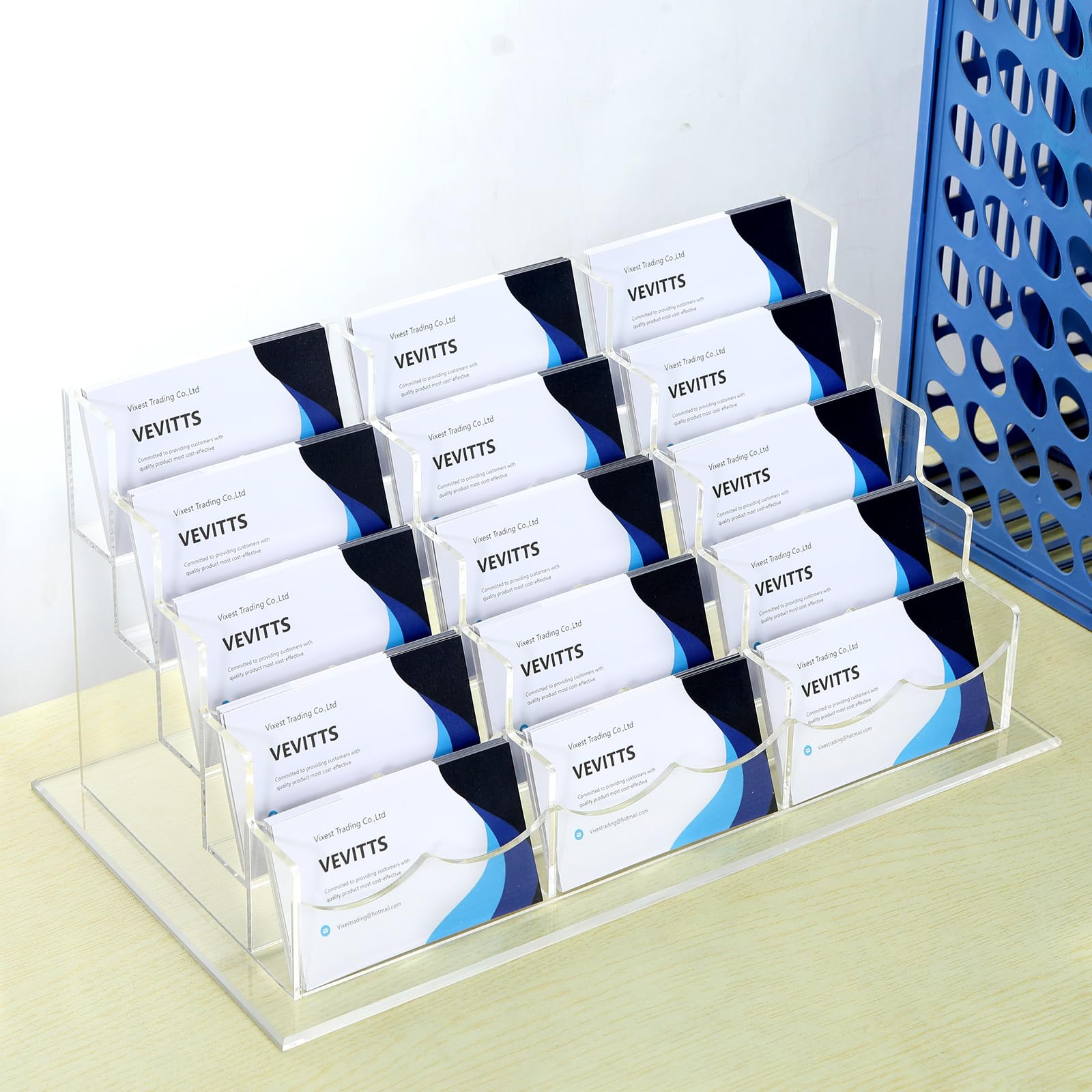 Vevitts Acrylic Business Card Holder for Desk Multiple Business Card Holders Business Card