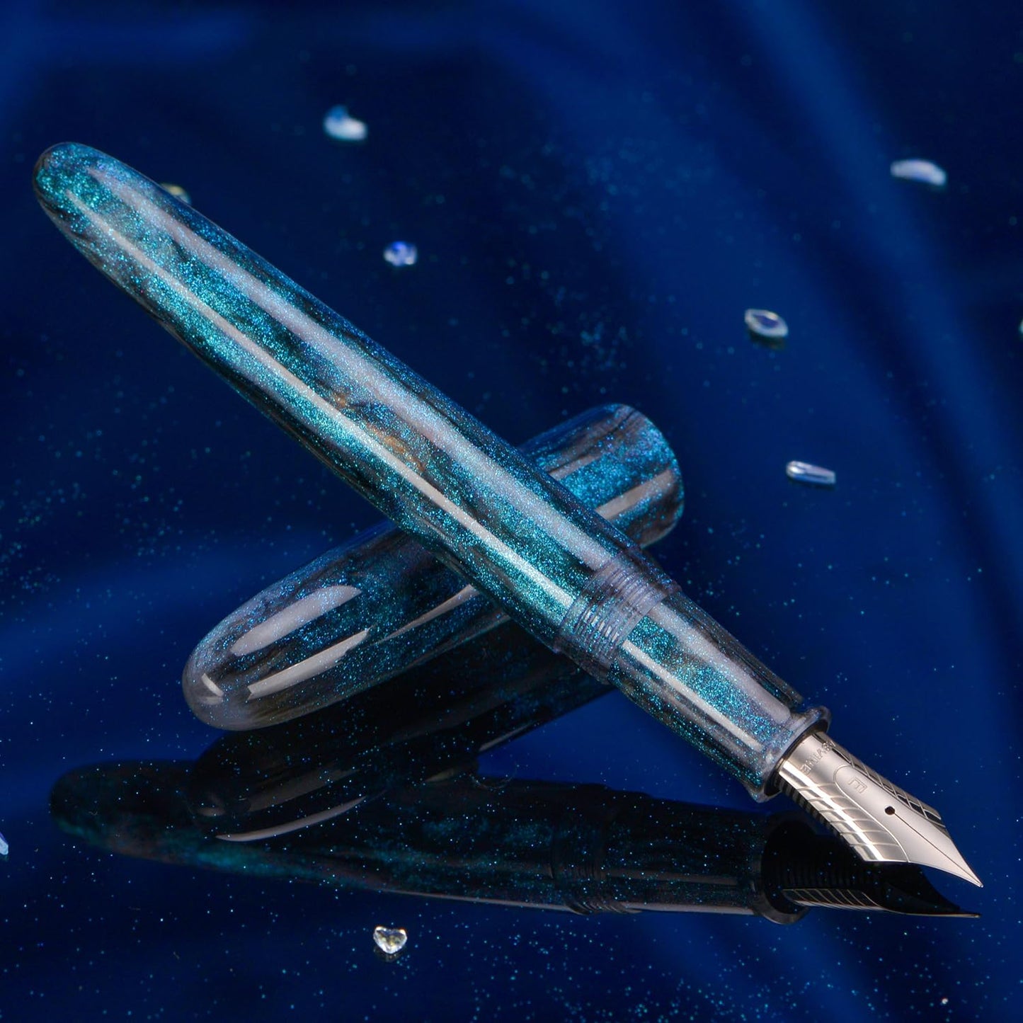 Asvine C80 Fountain Pen #8 Extra Fine Nib Large Handcraft Pen with Converter Pen Box Collection Set