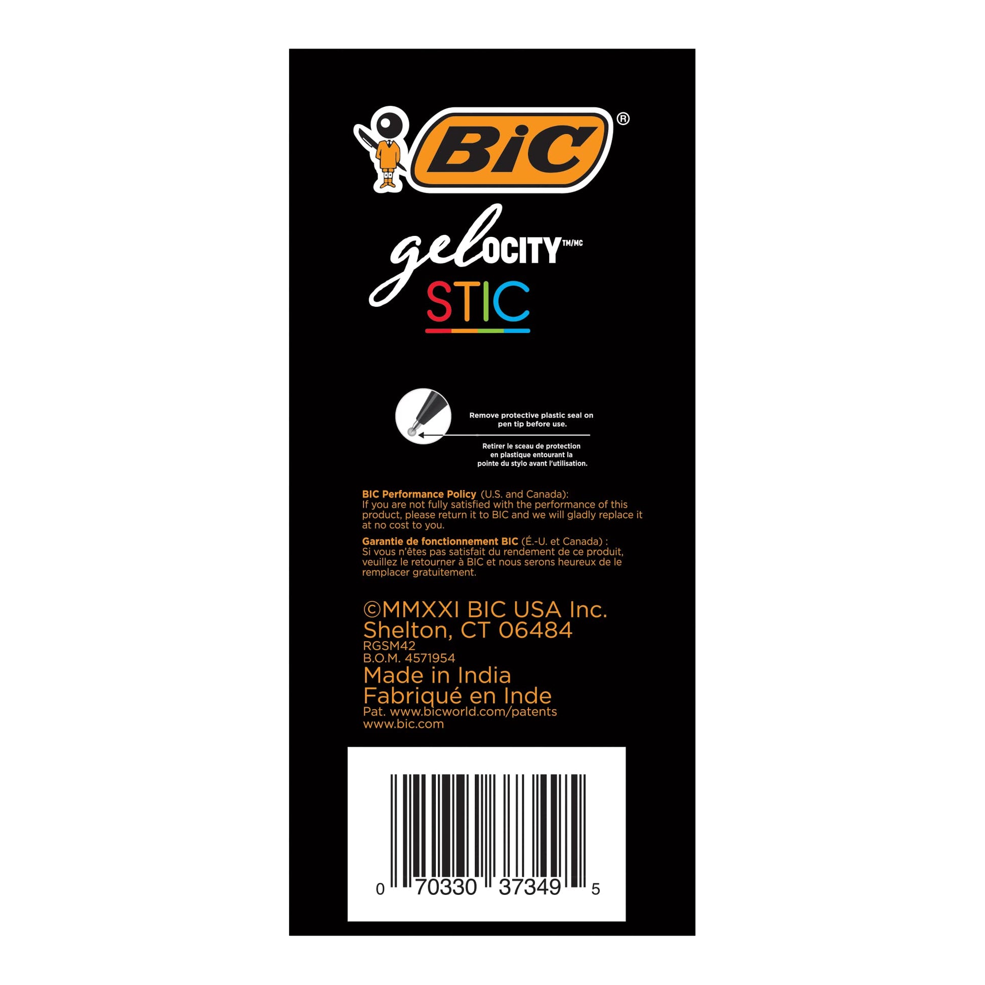 BIC Gel-ocity Smooth Stic Gel Pens, 42-Count, Medium Point, 0.7mm