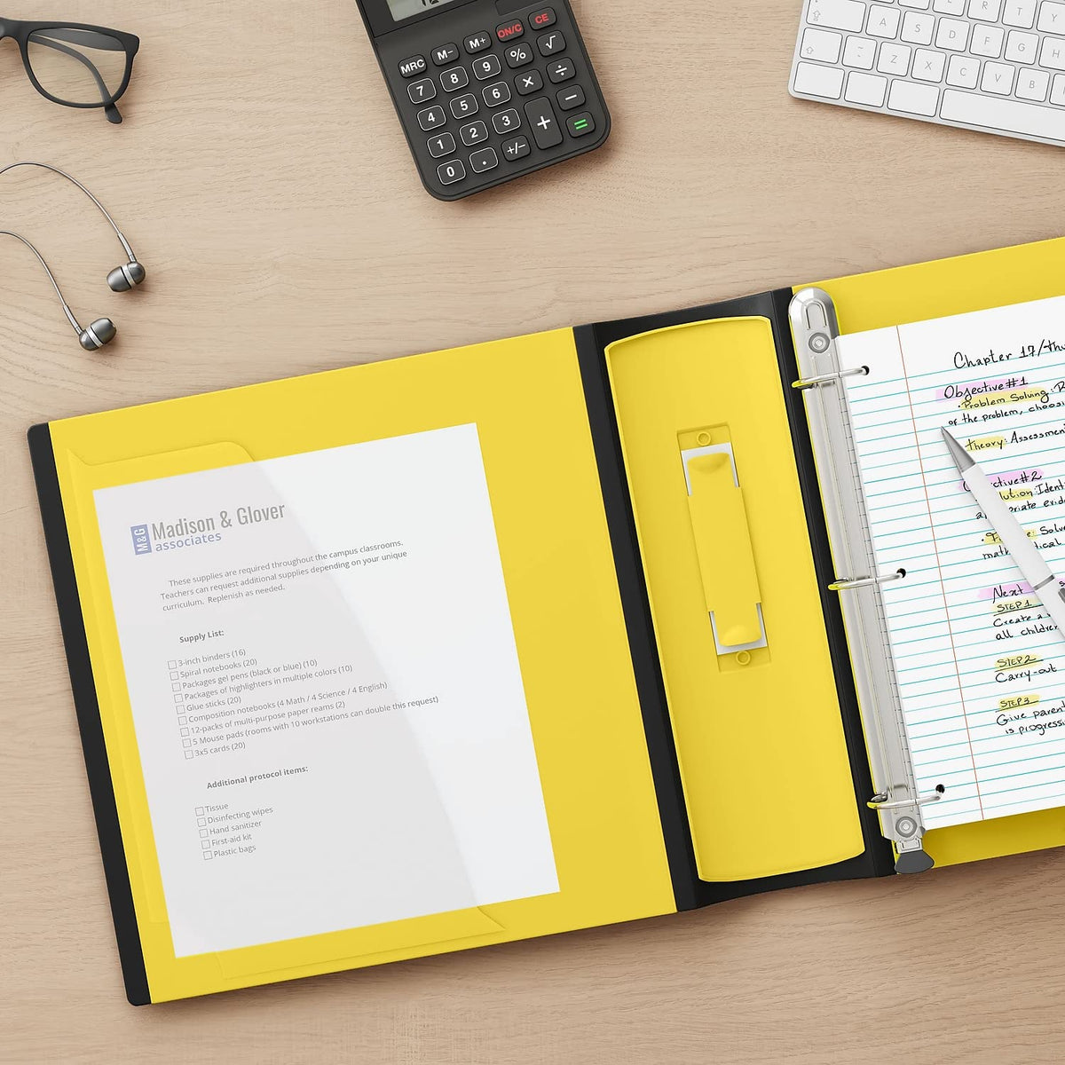 Staples Better Binder, 2 Inch 3-Ring, Yellow, Heavy-Duty