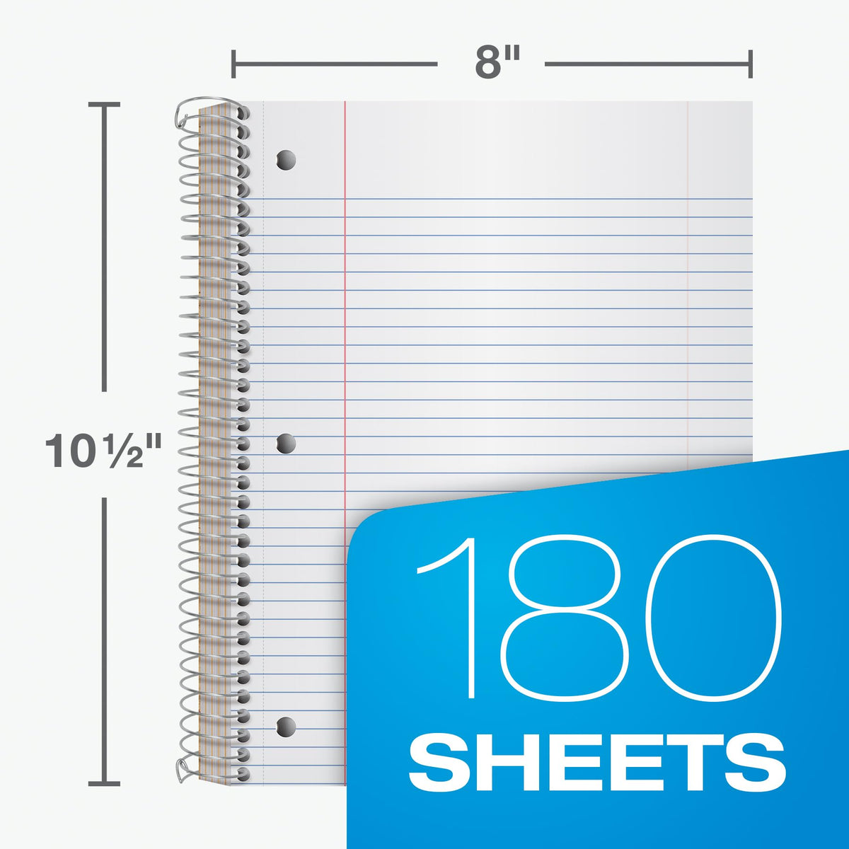 Oxford Spiral Notebooks, 3 Pack, 5 Subject, College Ruled Notebooks for School, 8 x 10.5 Inches