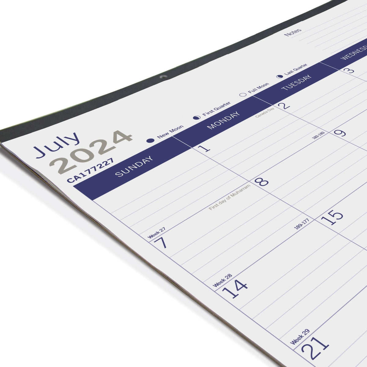 Blueline® DuraGlobe™ Academic Monthly Desk Pad Calendar, 13 Months, July 2024 to July 2025, 22" x