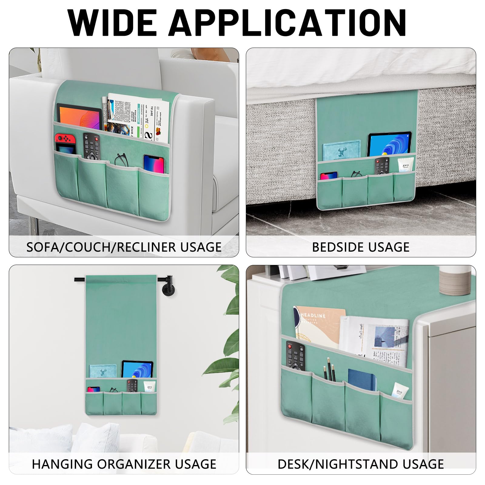 Remote Control Holder for Armchair Caddy, Remote Holder with 5 Pockets