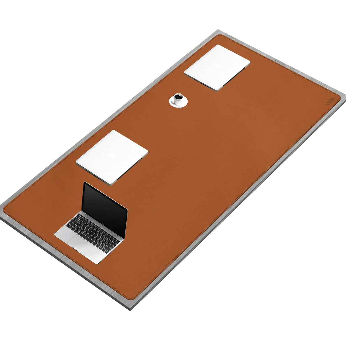 Vyaaa Desk Mat on top of Desks, 63” x 31.5” PU Leather Desk Mat, Large Desk Blotter Pad for Office