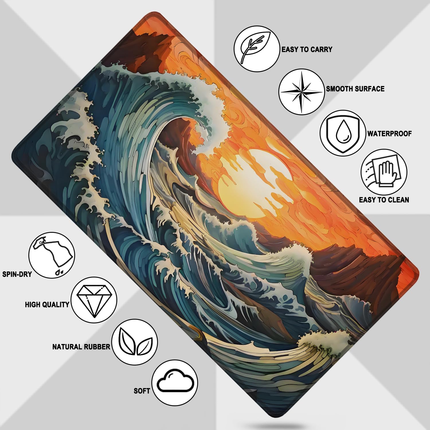 Gaming Mouse Pad, Waterproof Extra Large Mousepad with Stitched Edges, 31.5" x 15.7" Non-Slip
