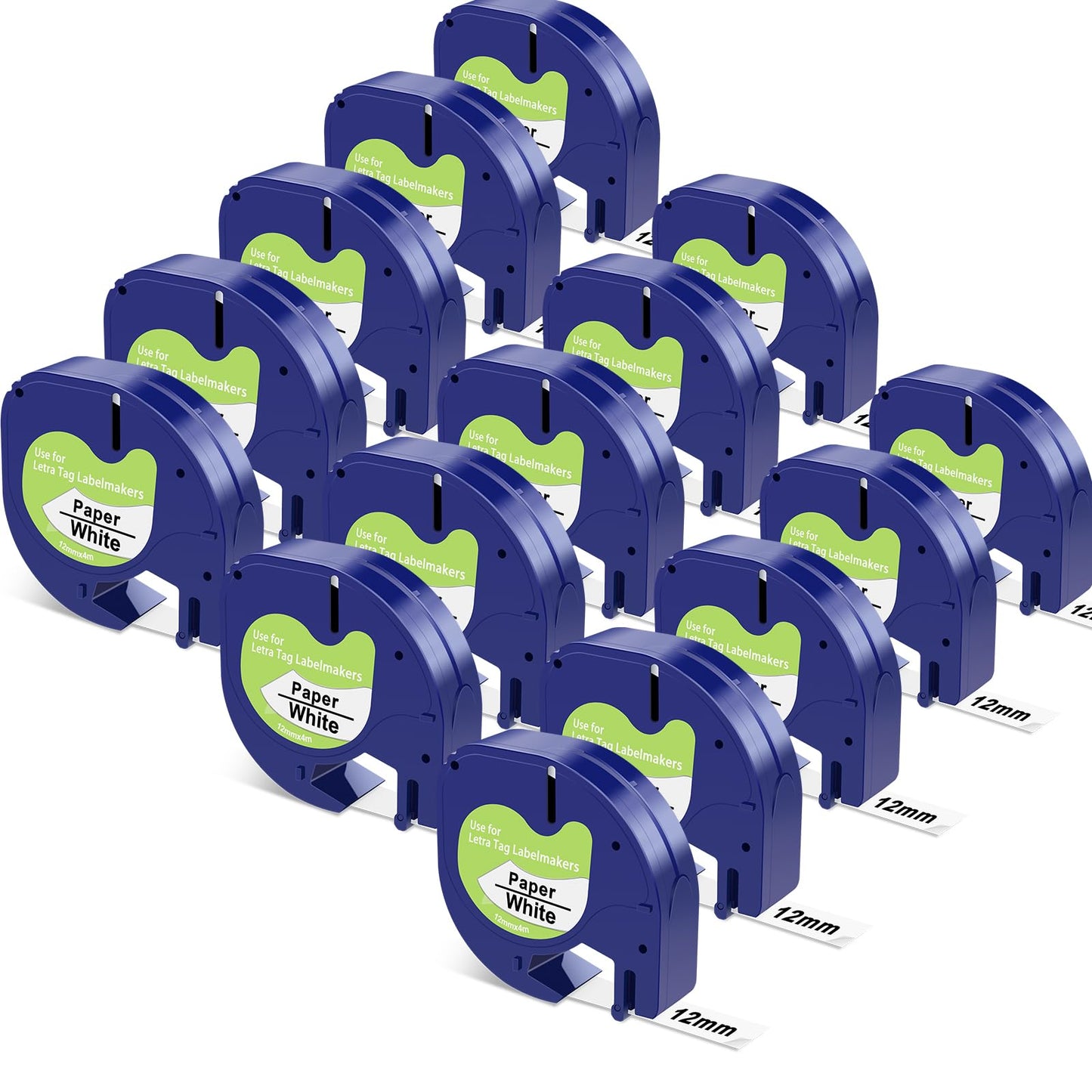Compatible with Dymo LetraTag Label Maker Refills 91330 White Tape 12mm x 4m (1/2" 13') for Letra
