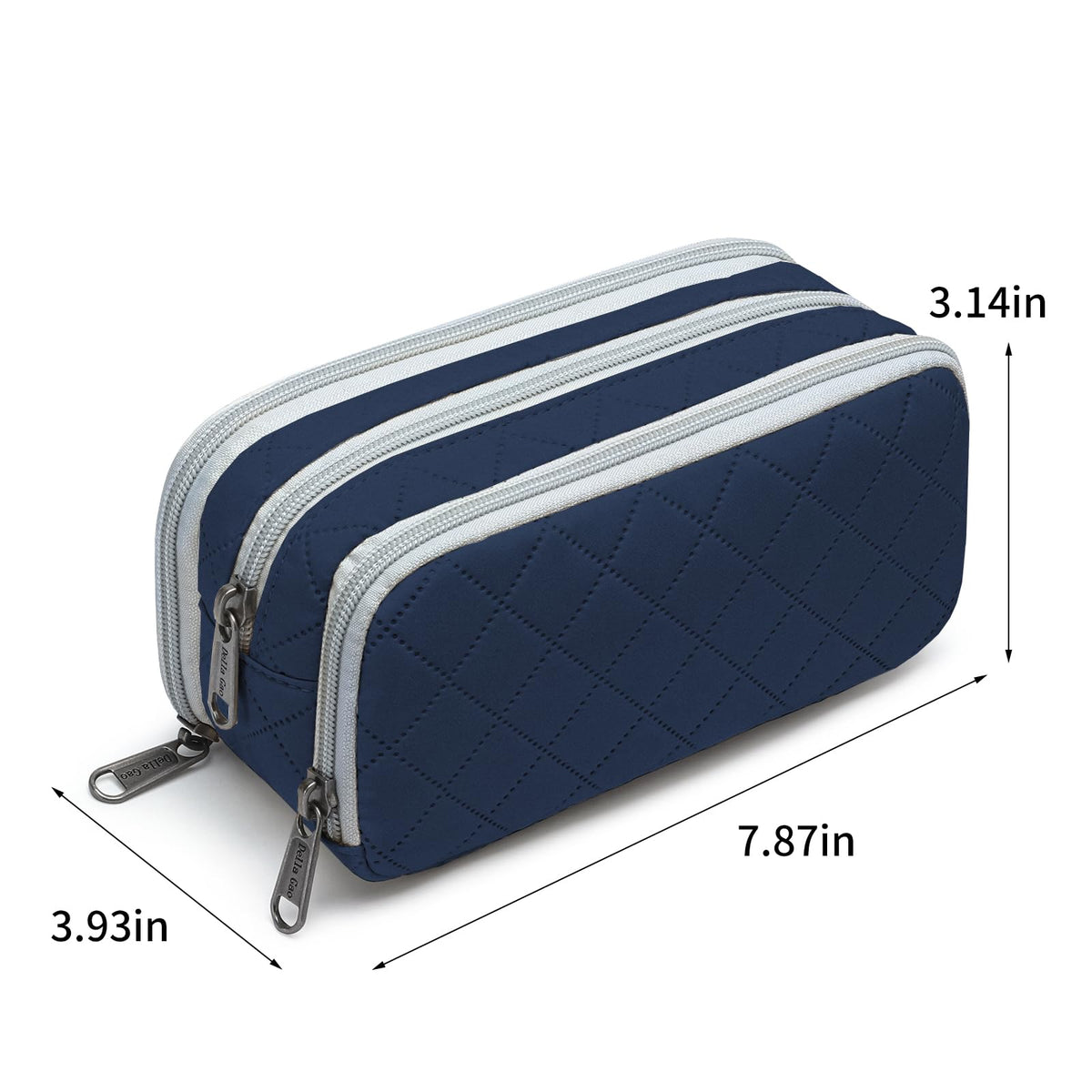 Della Gao Large Pencil Case, Big Capacity Pencil Pouch with 3 Compartments