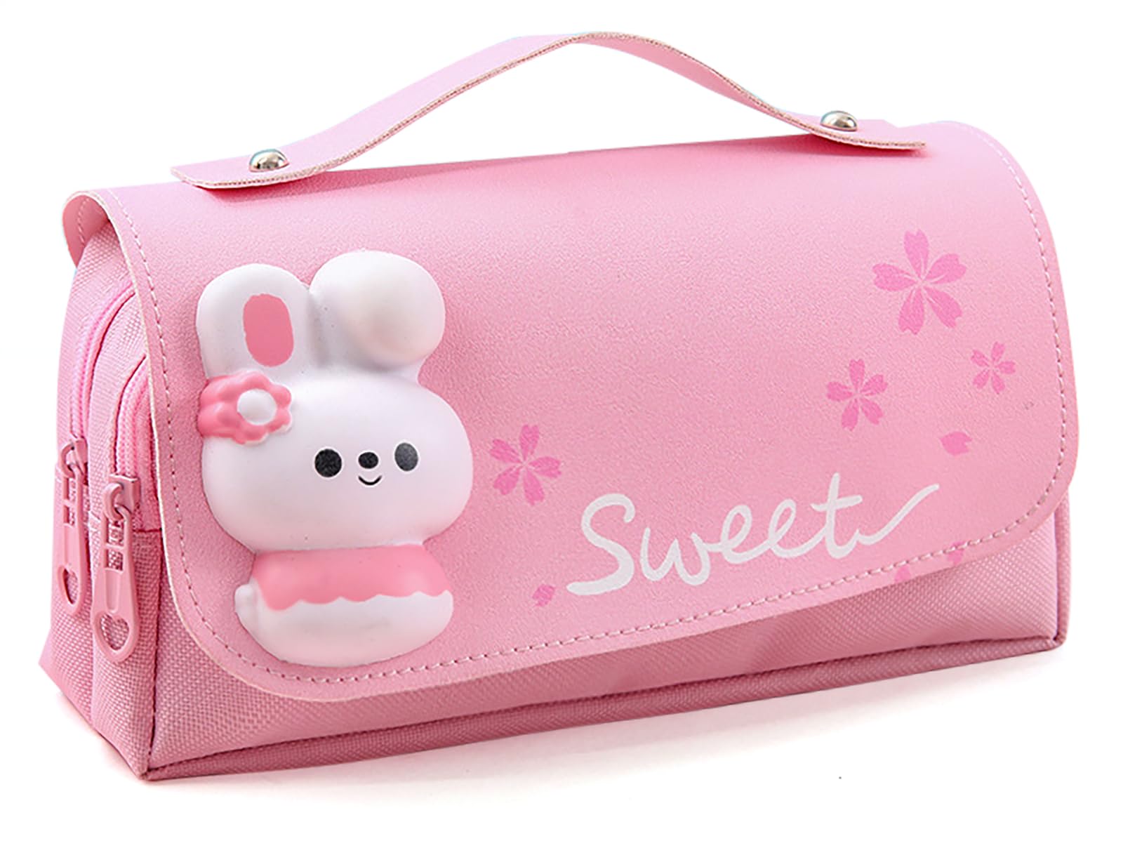 MCWTH Pencil Case for Girls, Kids Large Capacity Cute Pencil Box with Compartments School Organizer