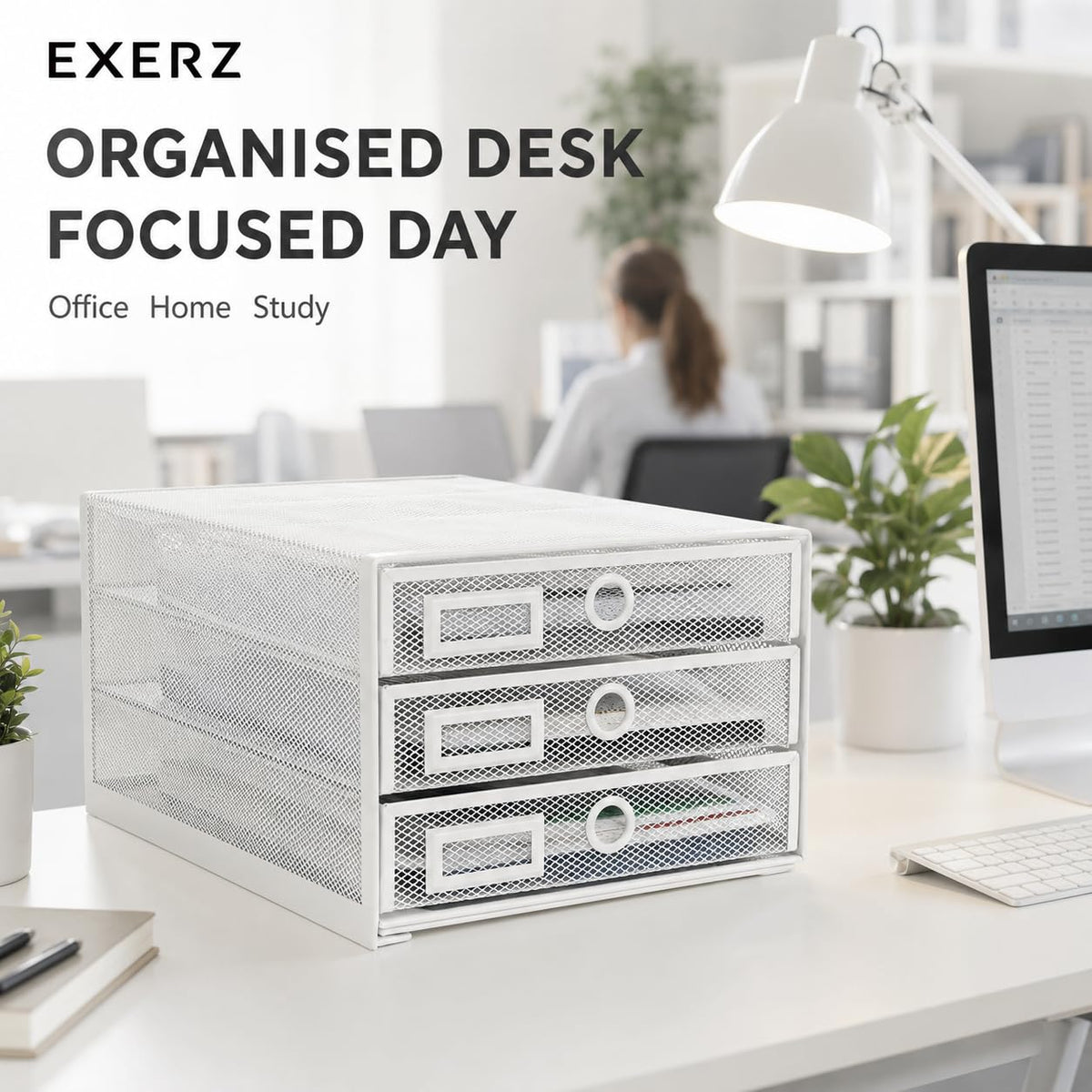 Exerz Paper Sorter 3 Drawer Wire Mesh A4 / Desk Multifunctional Desk Organiser/Multi-Layer Letter