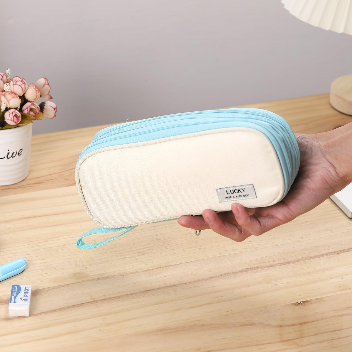 Large Pencil Case for School Zipper Pencil Pouch for Girls Teens Kids