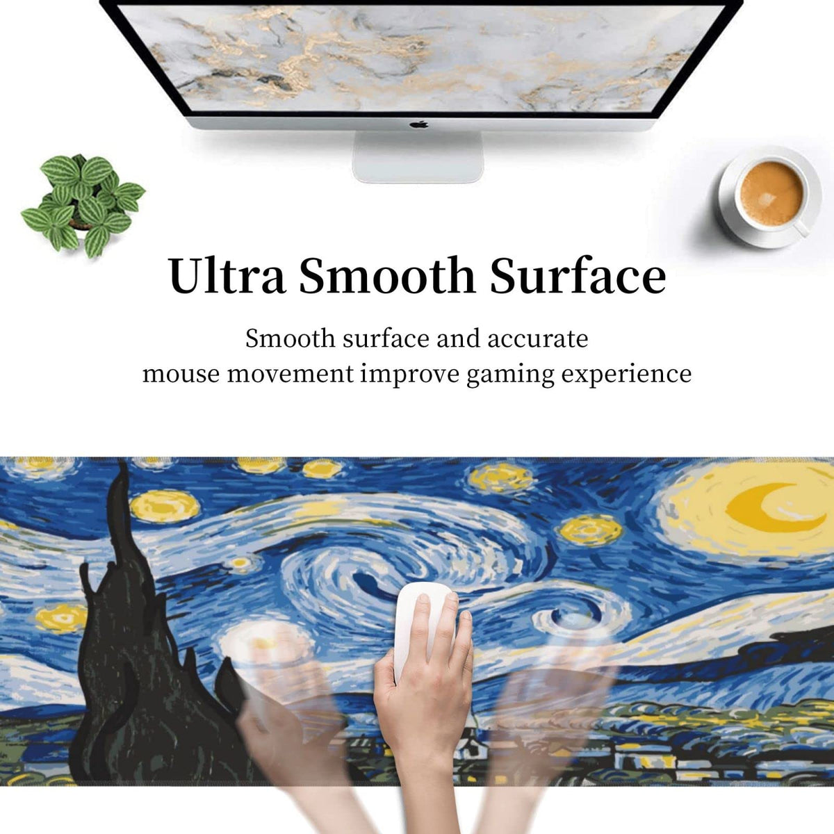 Sigouyinei Extra Large Desk Pad 31.5x12in Office Gaming Non-Slip Mouse Pad