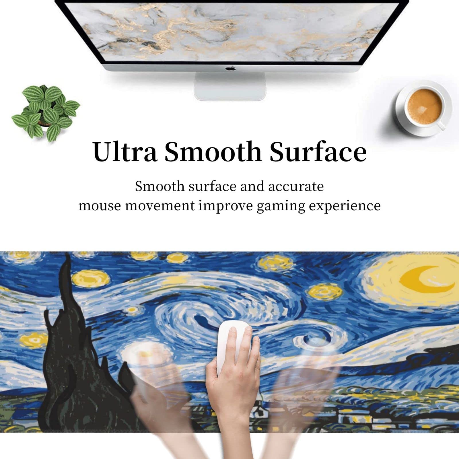 Sigouyinei Extra Large Desk Pad 31.5x12in Office Gaming Non-Slip Mouse Pad