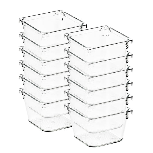 Ravinte Decor 12 Pack Drawer Organizers, 3"X 3" Clear Acrylic Storage Bins
