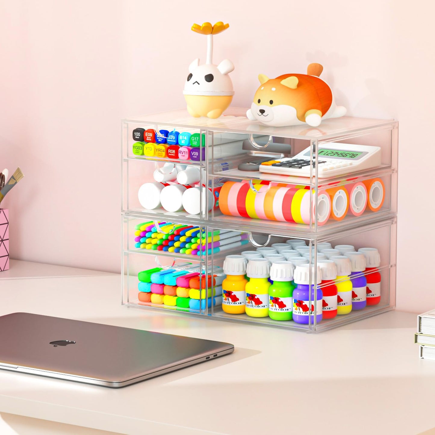 caktraie Acrylic 7-Drawer Makeup & Storage Organizer for Bath,Desk