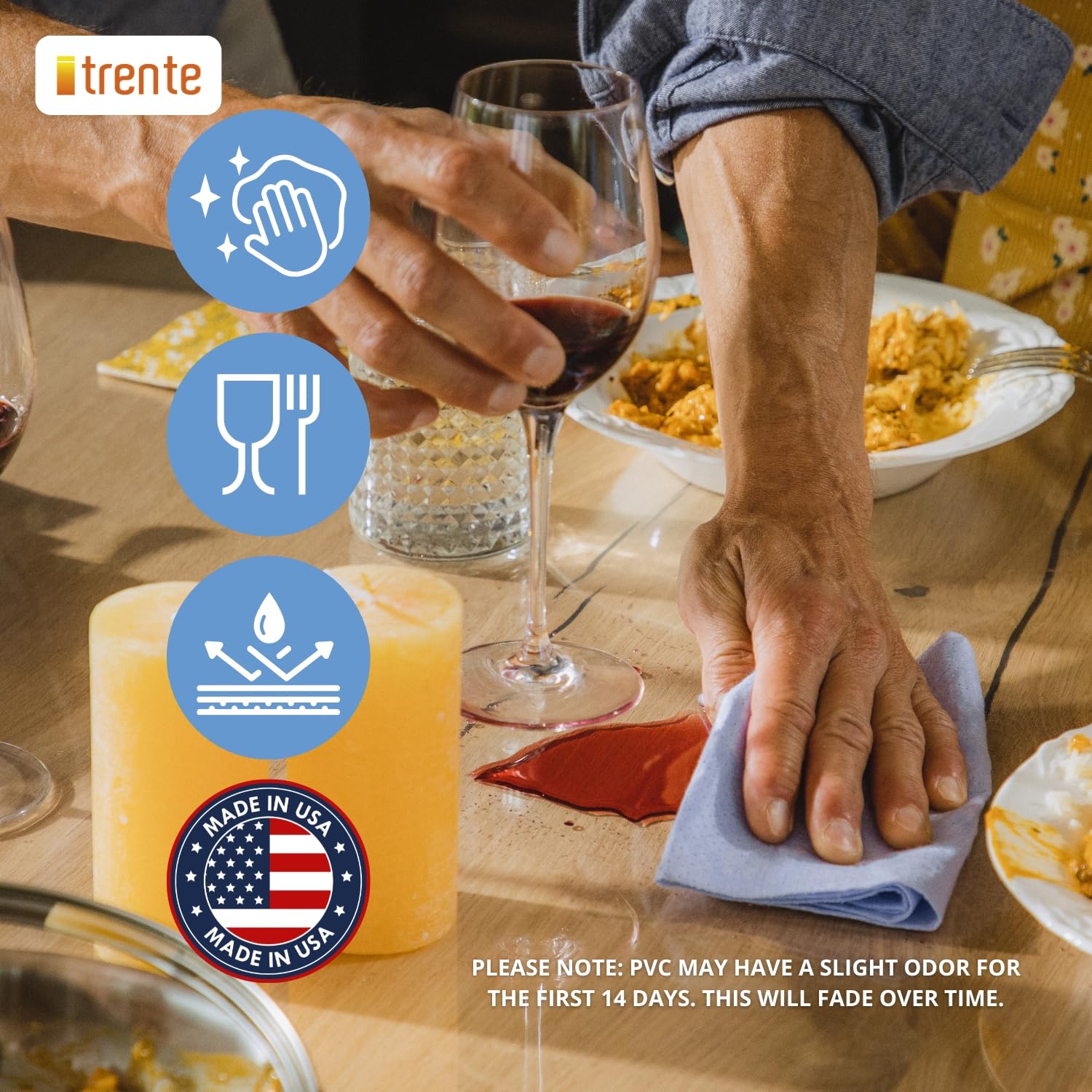 Clear Table Cover Protector, 32x32 inch, Premium Quality with 2 Mm Thickness, Stain Resistant