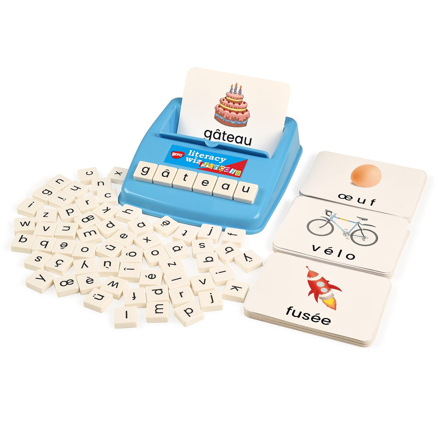 BOHS French Flash Cards for Kids, 60-Card Spelling and Language Game