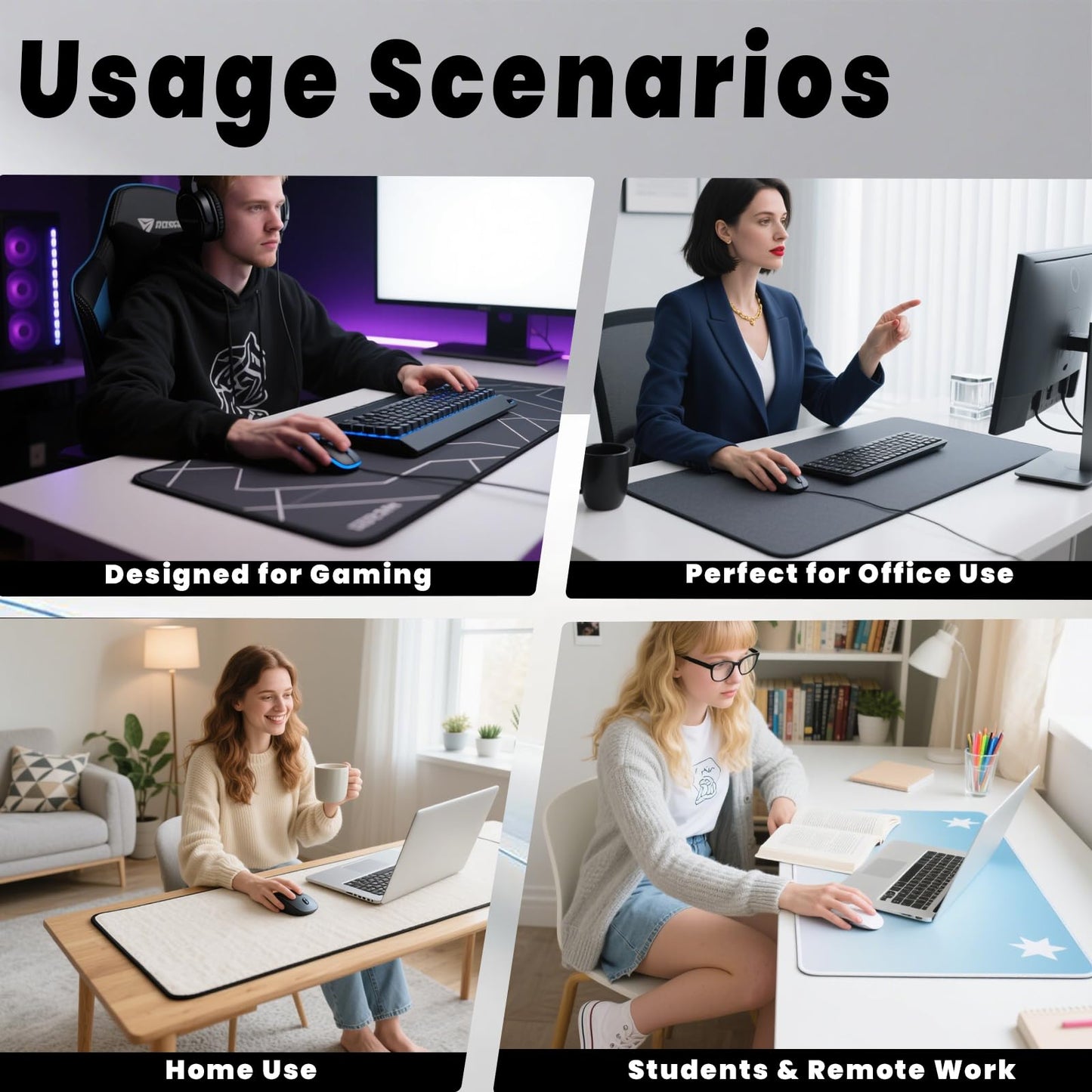 Custom Mouse Pad with Photo Text Personalized Non-Slip Mouse Pad for Desk