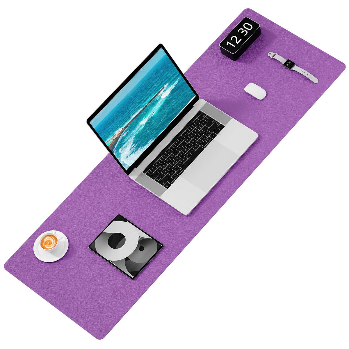 Hsurbtra Desk Pad, 48" x 17" PU Leather Desk Mat, XXXL Extended Mouse Pad, Waterproof Desktop