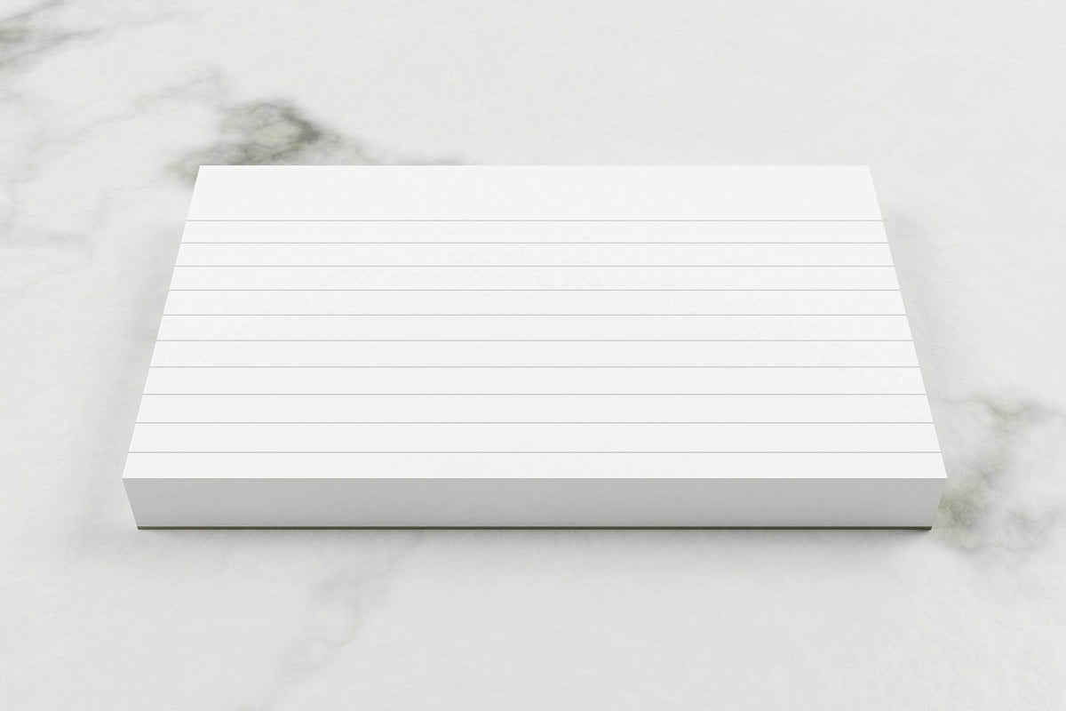 Silvine 5x3 100% Recycled Flash Cards - Lined (100 Cards) White