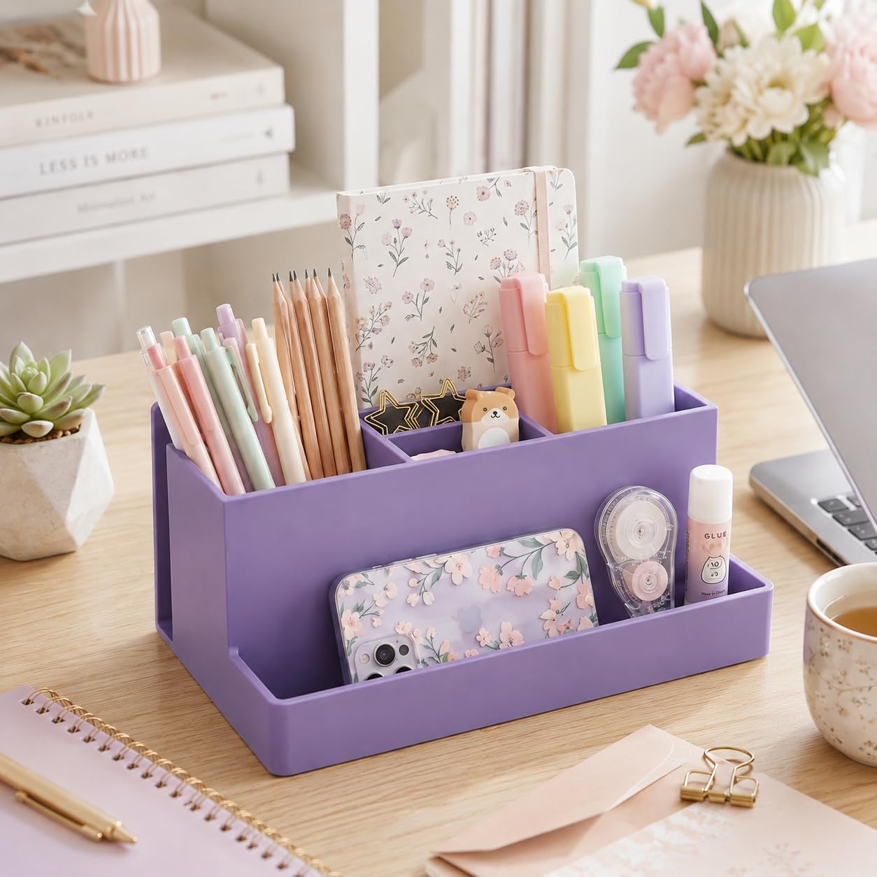 Acrimet Desktop Organizer - Multi Organizer Caddy Holder for Office, Home and School use (Plastic)