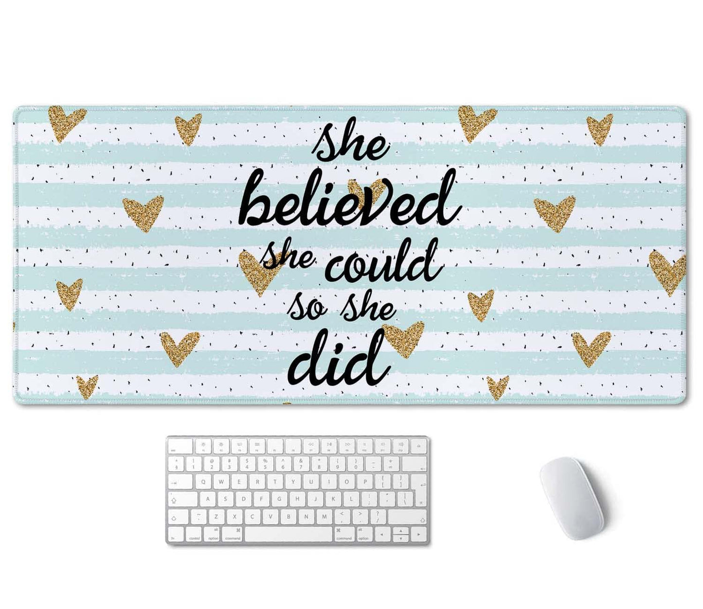 SSOIU Inspirational Quote Desk Mat,Large Mouse Pad 35.5" x 15.7" XXL Extended Gaming Mouse Pad Mat