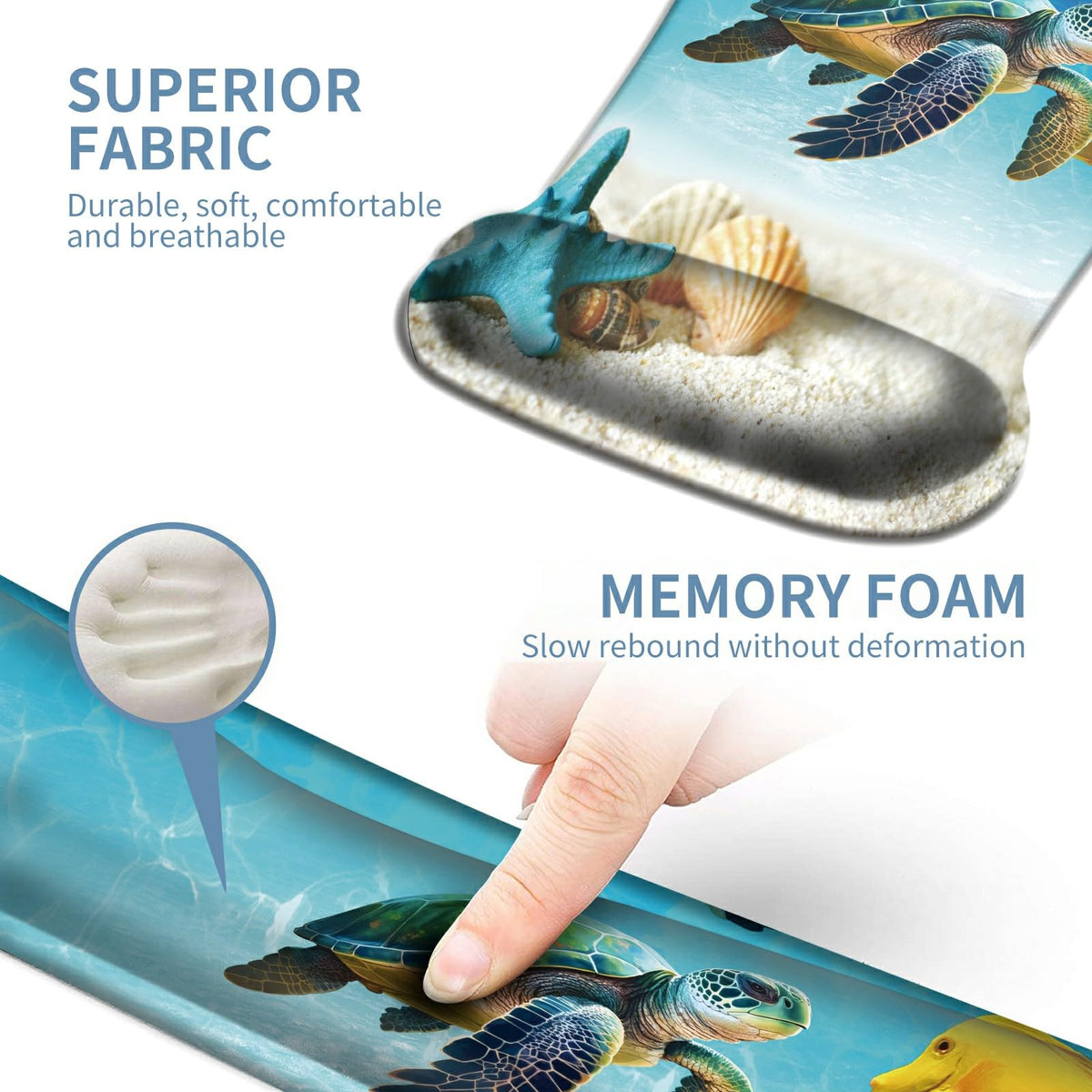 Keyboard Wrist Rest and Mouse Wrist Rest Pad Set, Made of Memory Foam with Non Slip Rubber Base