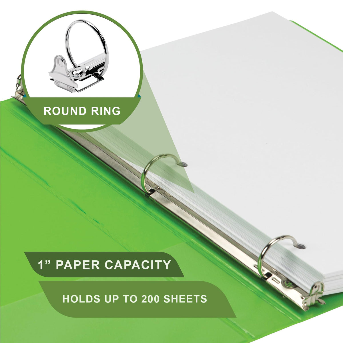 Samsill Plant-Based 1 Inch Durable Round Ring, View Binder, Eco-Friendly, USDA Certified Biobased