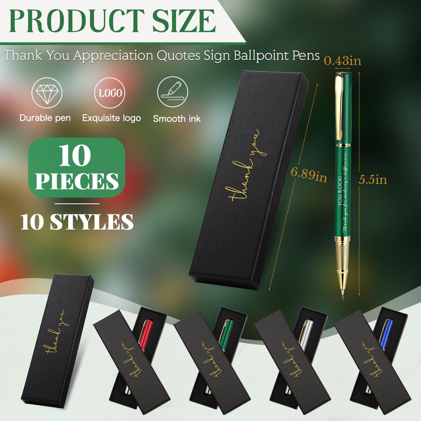 PerKoop 10 Sets Thank You Gifts, Appreciation Pens with Boxes for Men Women