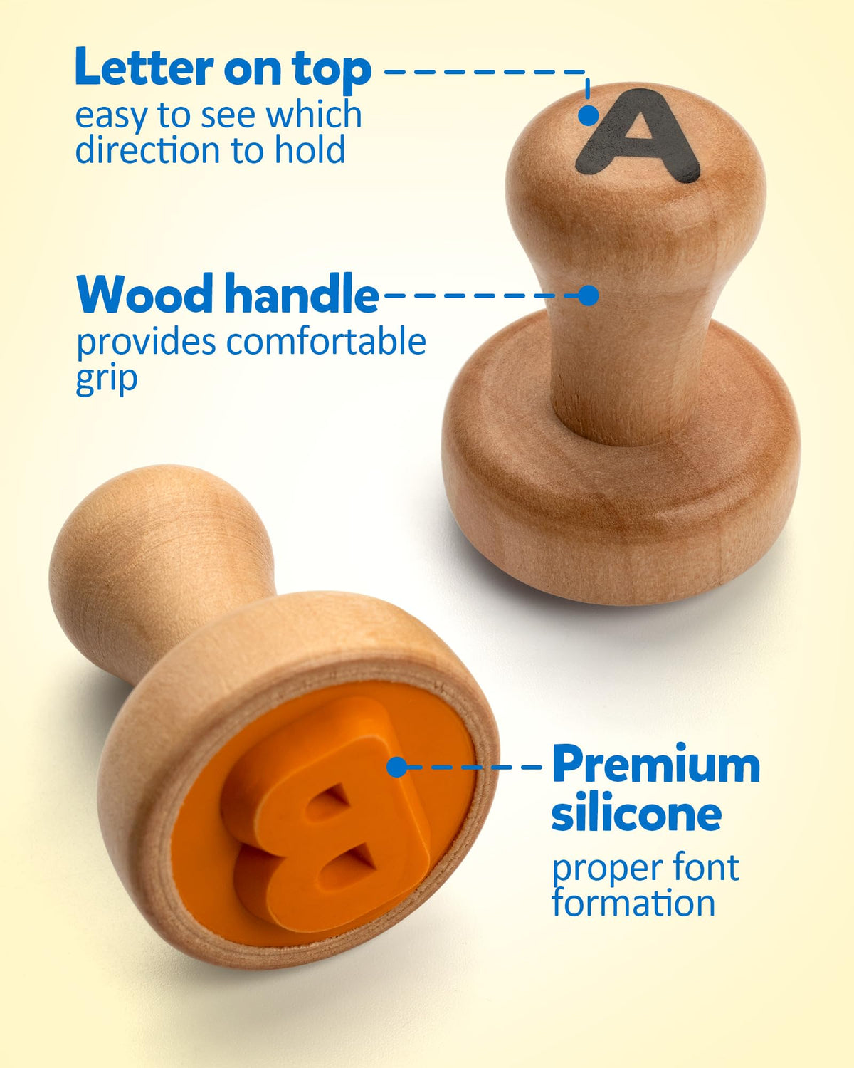 Coogam Wooden Alphabet Number Stamp Flashcard, ABC Spelling Letter Stampers and Mathematics