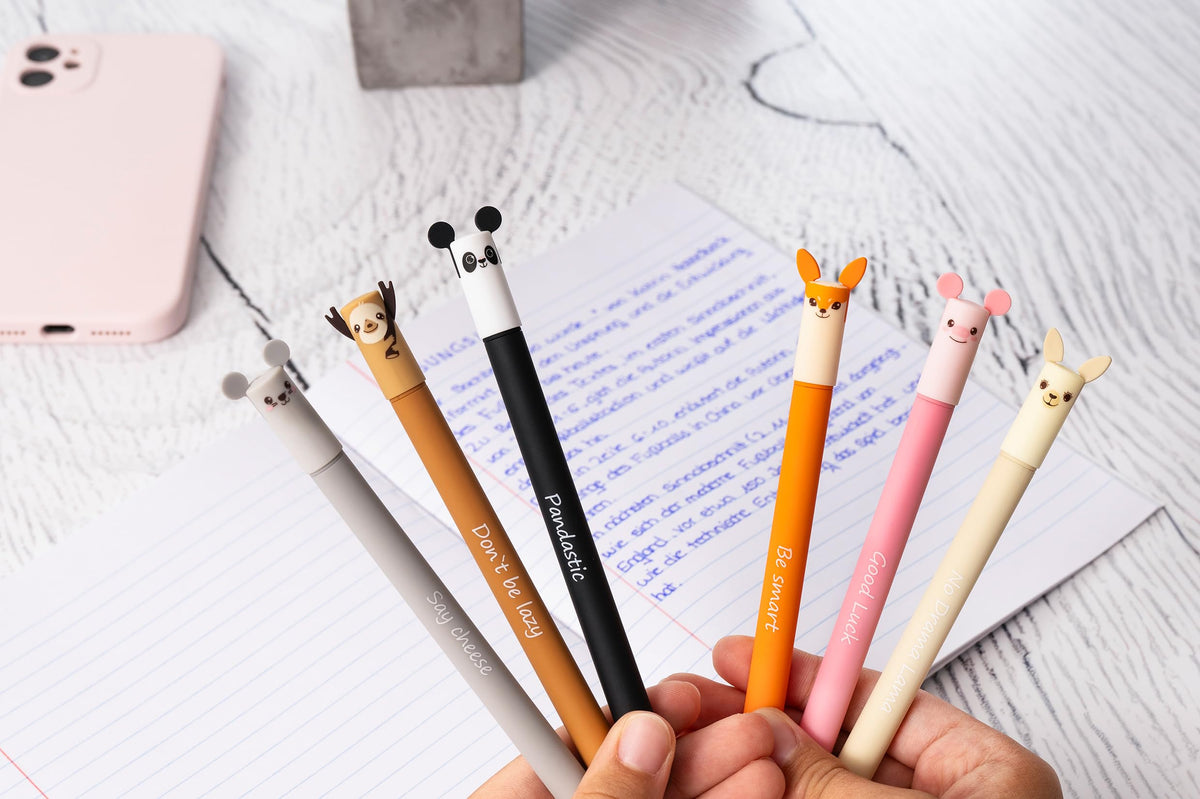 Eberhard Faber 599016 - Erasable Fox Ink Rollerball 3 Animal Erase It Pens Gel Pen 0.7 mm