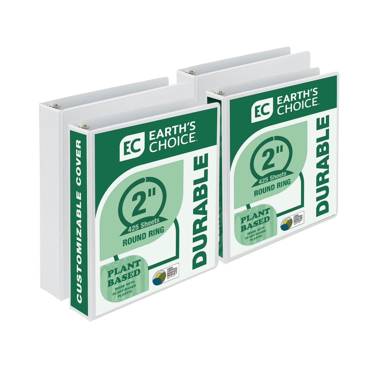 Samsill Plant-Based 2 Inch Durable Round Ring, View Binder, Eco-Friendly, USDA Certified Biobased