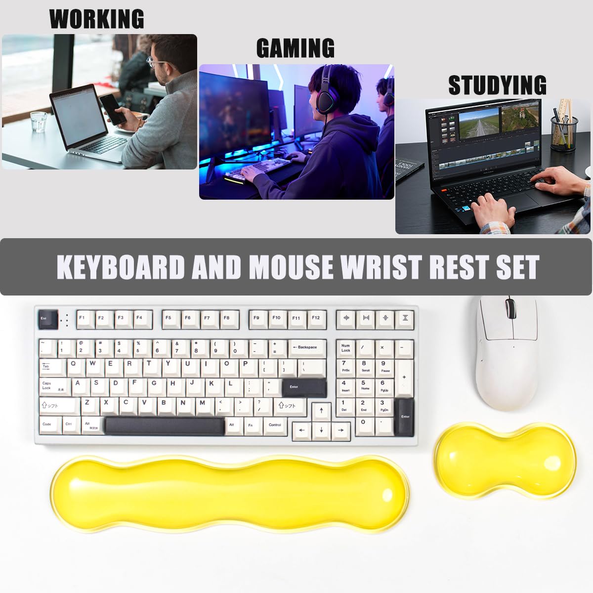 Gel Keyboard and Mouse Wrist Rest Set,Wrist pad for Computer Keyboard